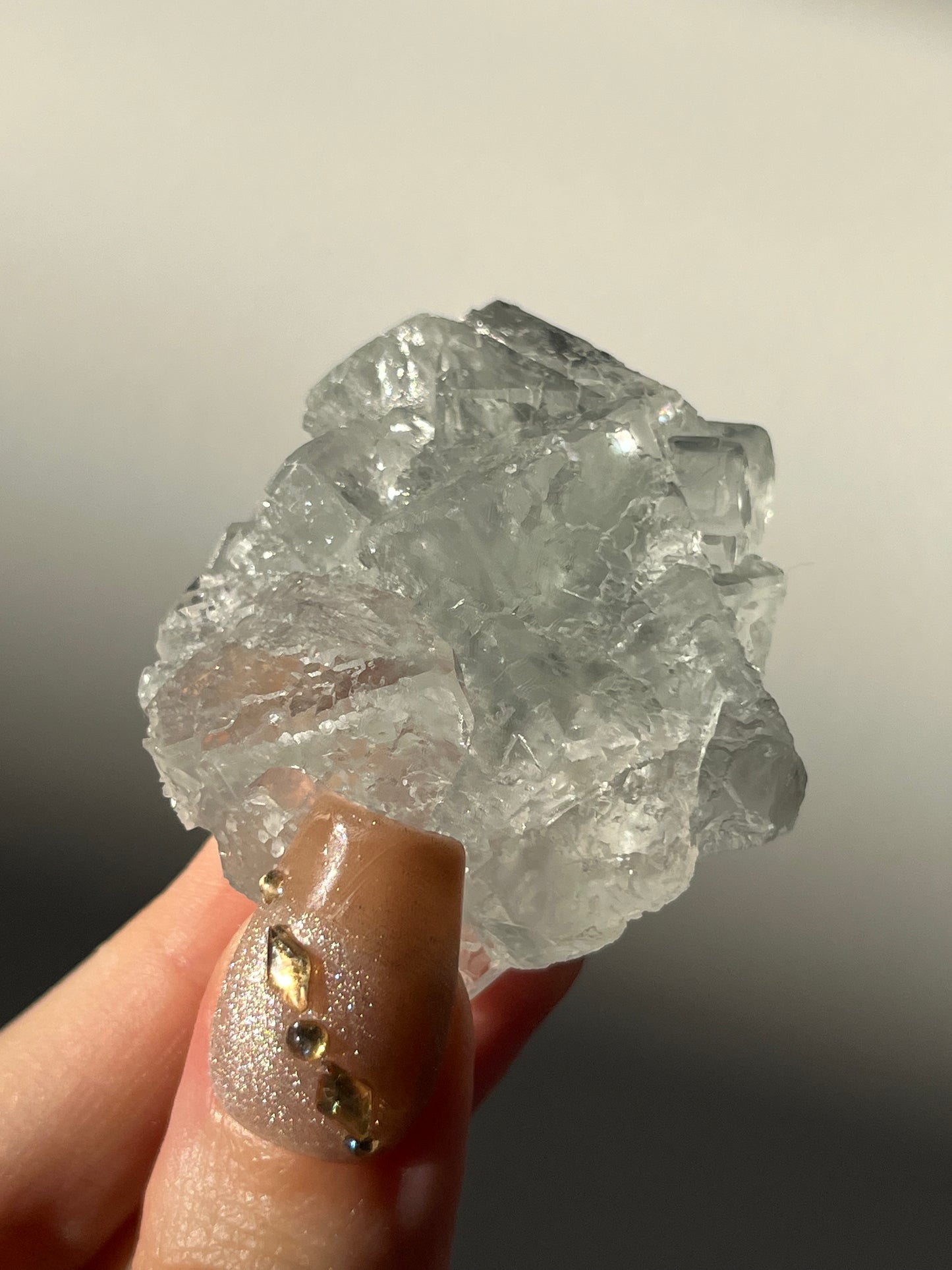 Druzy Quartz Coated Etched Green Fluorite Specimen P