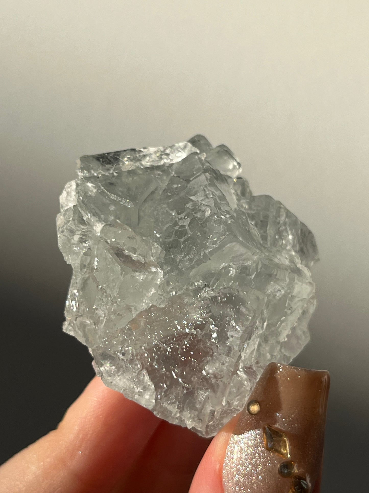 Druzy Quartz Coated Etched Green Fluorite Specimen P