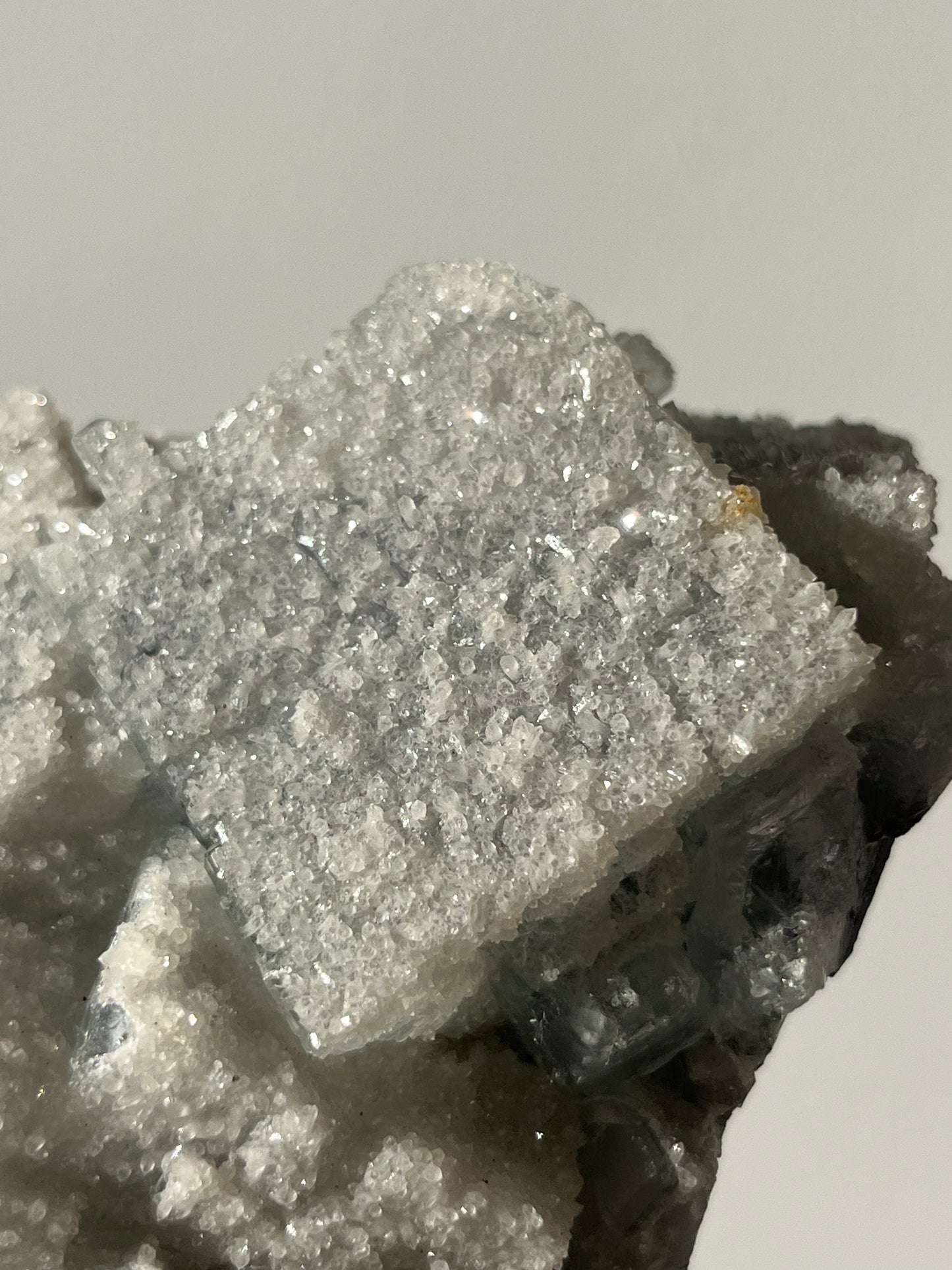 Druzy Quartz Coated Green Fluorite Specimen A