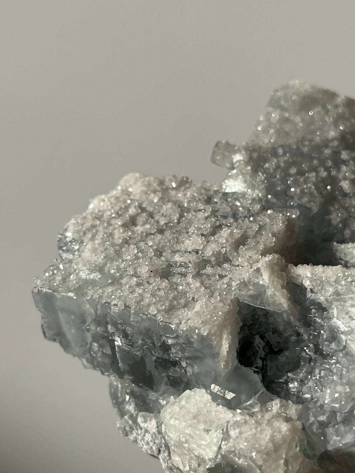 Druzy Quartz Coated Green Fluorite Specimen A