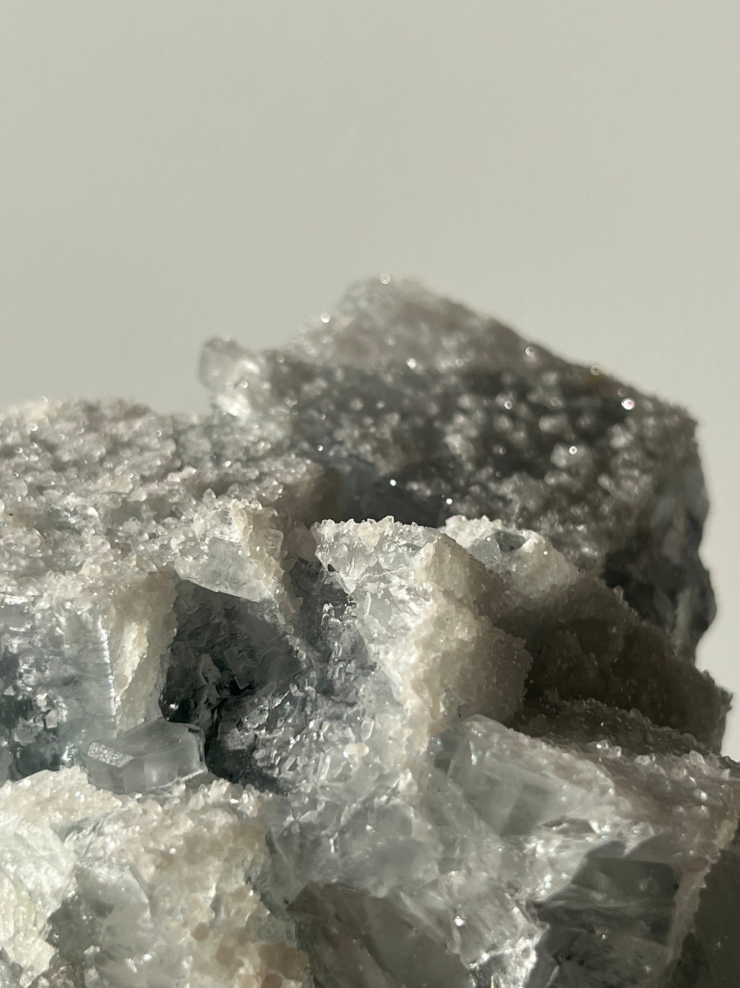 Druzy Quartz Coated Green Fluorite Specimen A