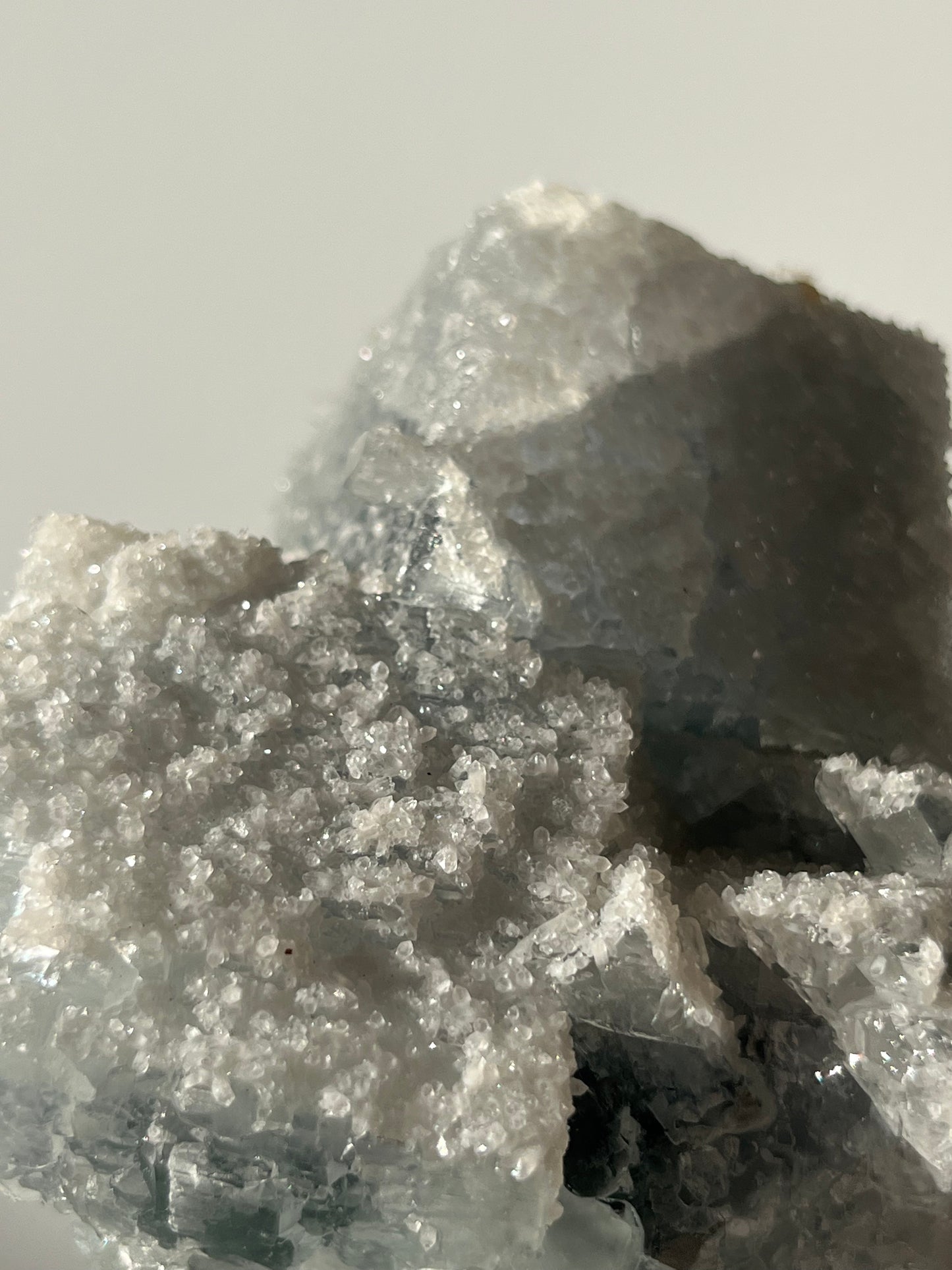 Druzy Quartz Coated Green Fluorite Specimen A