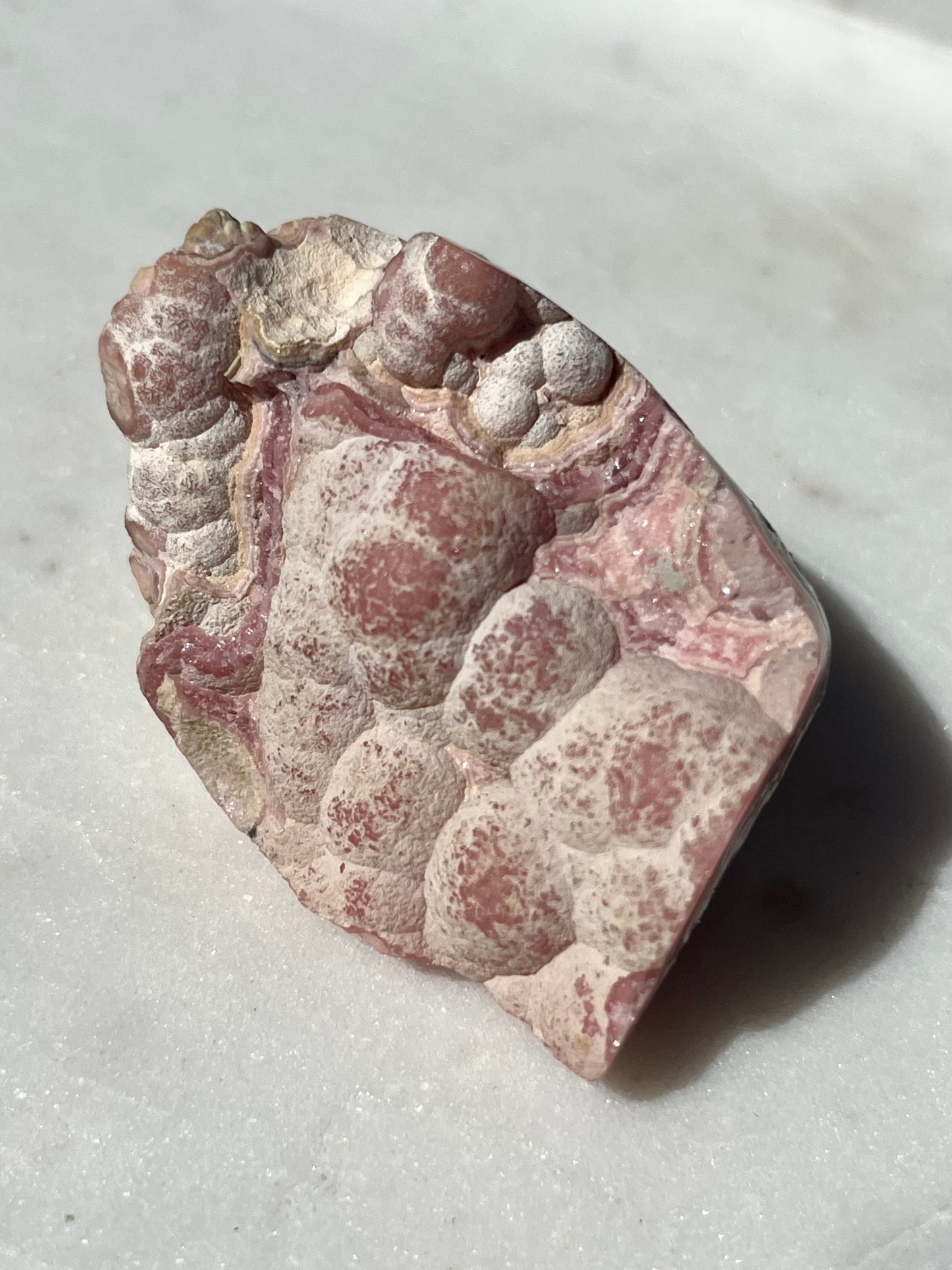 Half Polished Botryoidal Rhodochrosite Freeform