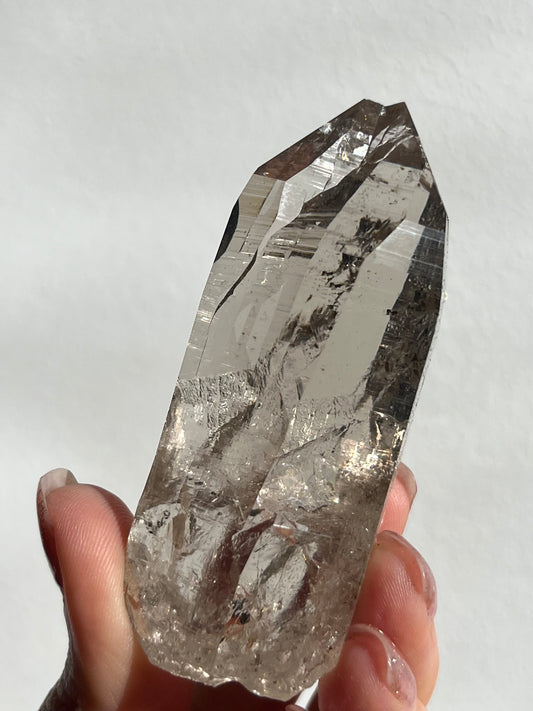 Water Clear Himalayan Smokey Quartz Point w/Siderite #6