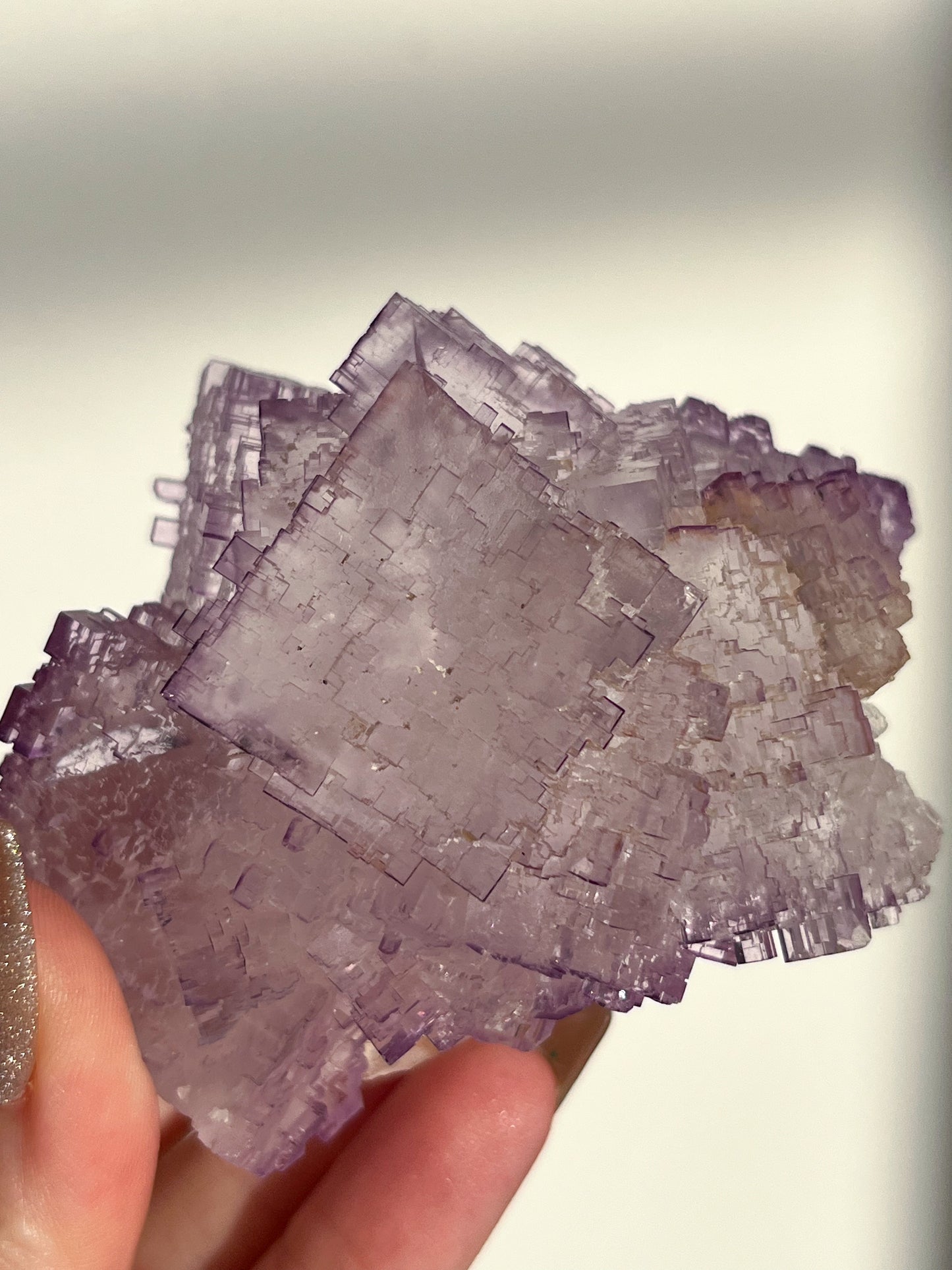 Muzquiz Stepped Purple Fluorite with Calcite