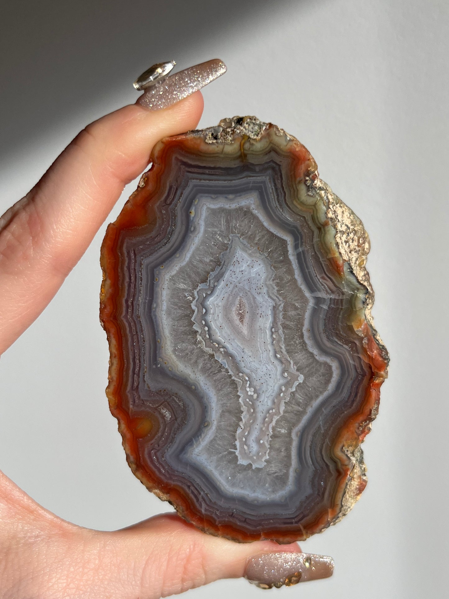 'Violet Halos' East Indonesian Agate Pair with Platelet Suspensions (Collector’s Choice)