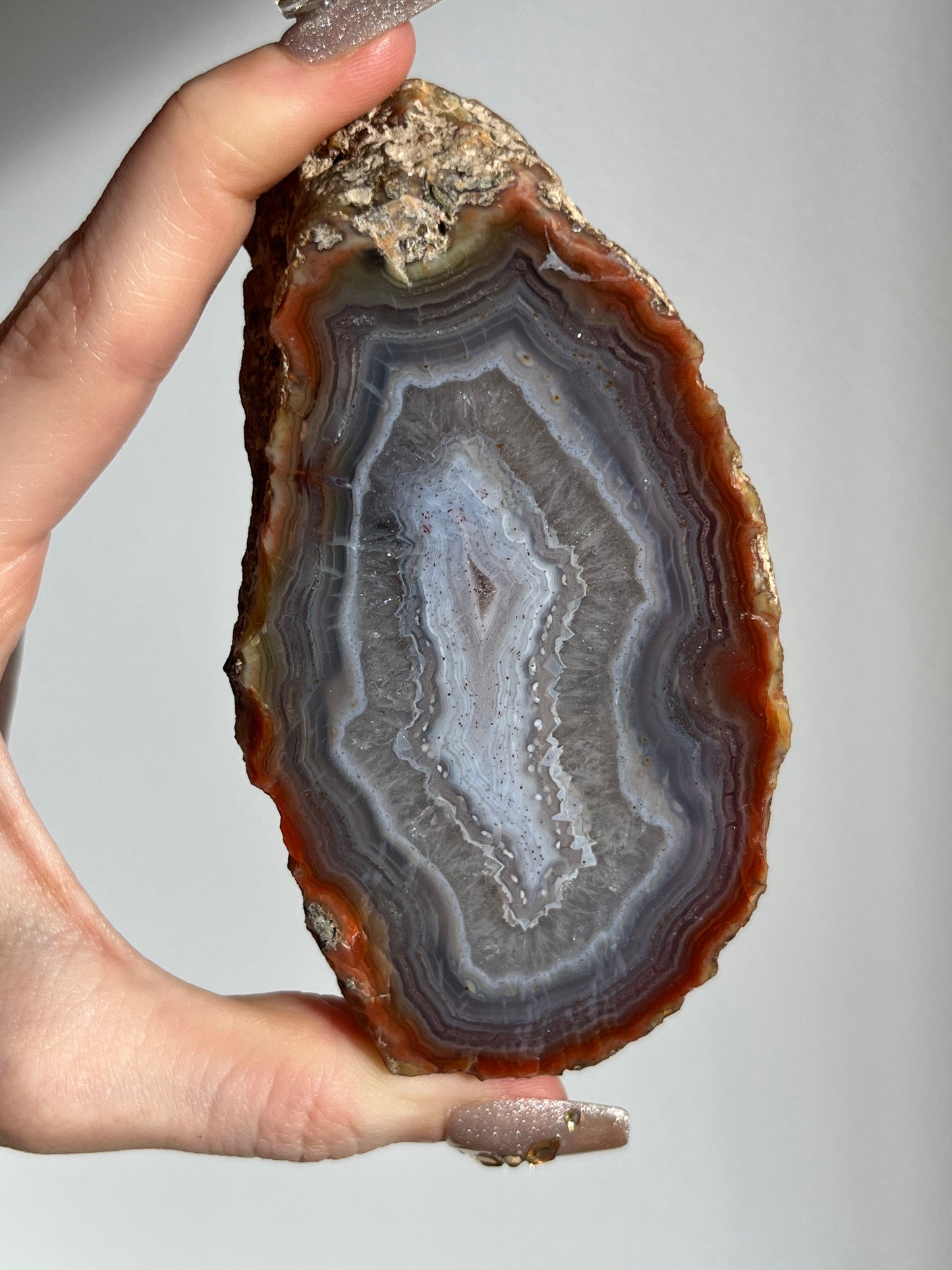 'Violet Halos' East Indonesian Agate Pair with Platelet Suspensions (Collector’s Choice)