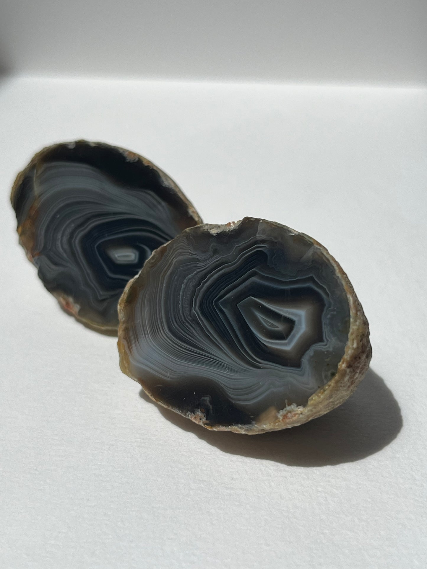 ‘Transcendent Waves’ East Indonesian Agate Pair with Parallax Effect C