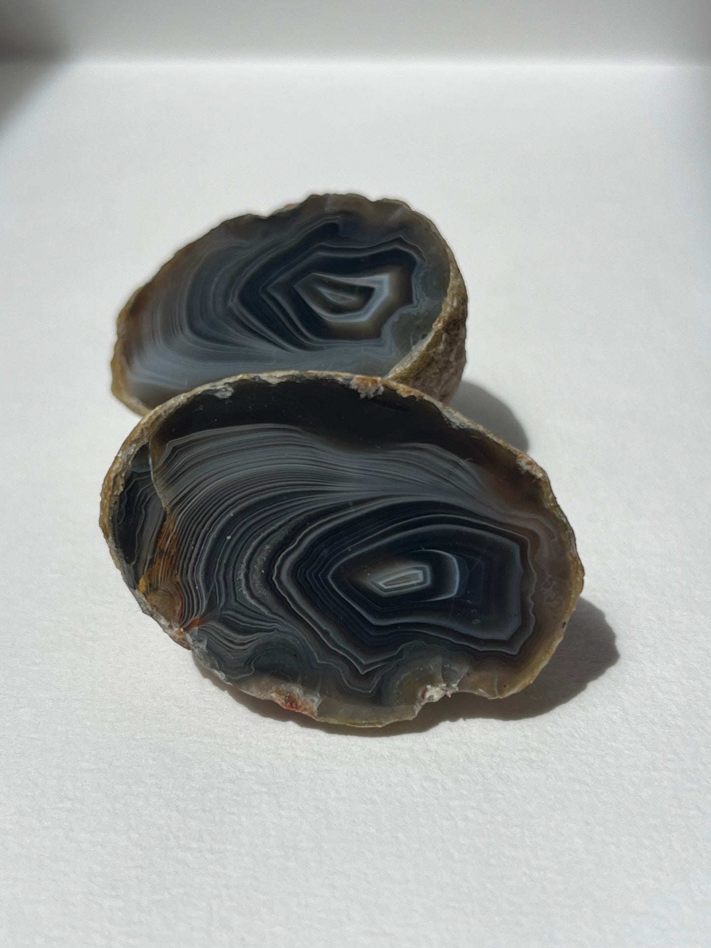 ‘Transcendent Waves’ East Indonesian Agate Pair with Parallax Effect C