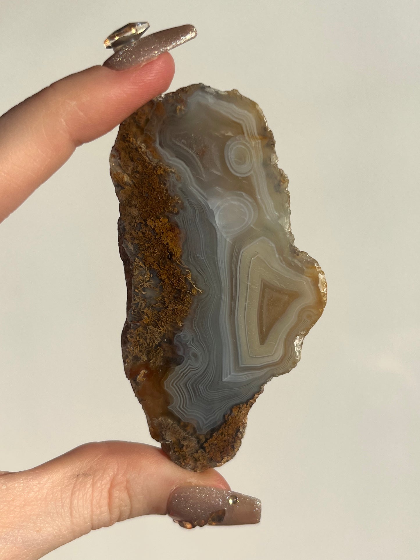 'Elysian Atlas' West Indonesian Grey Agate Pair with Moss Inclusions and Parallax Effect F