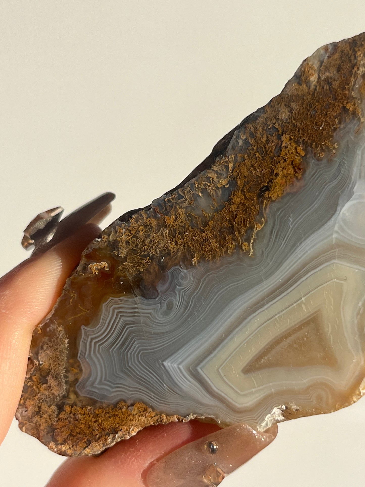 'Elysian Atlas' West Indonesian Grey Agate Pair with Moss Inclusions and Parallax Effect F