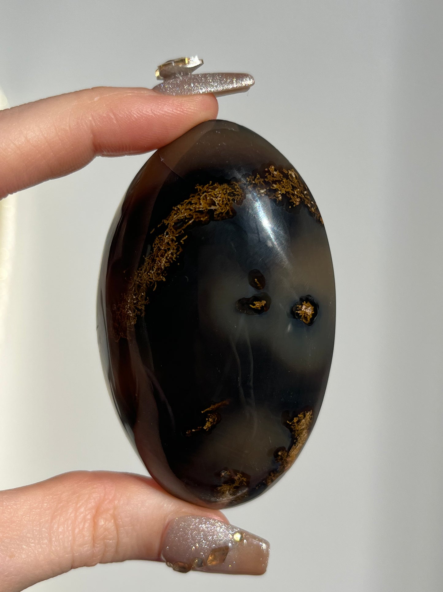 East Indonesian Agate with Golden Moss Palmstone B