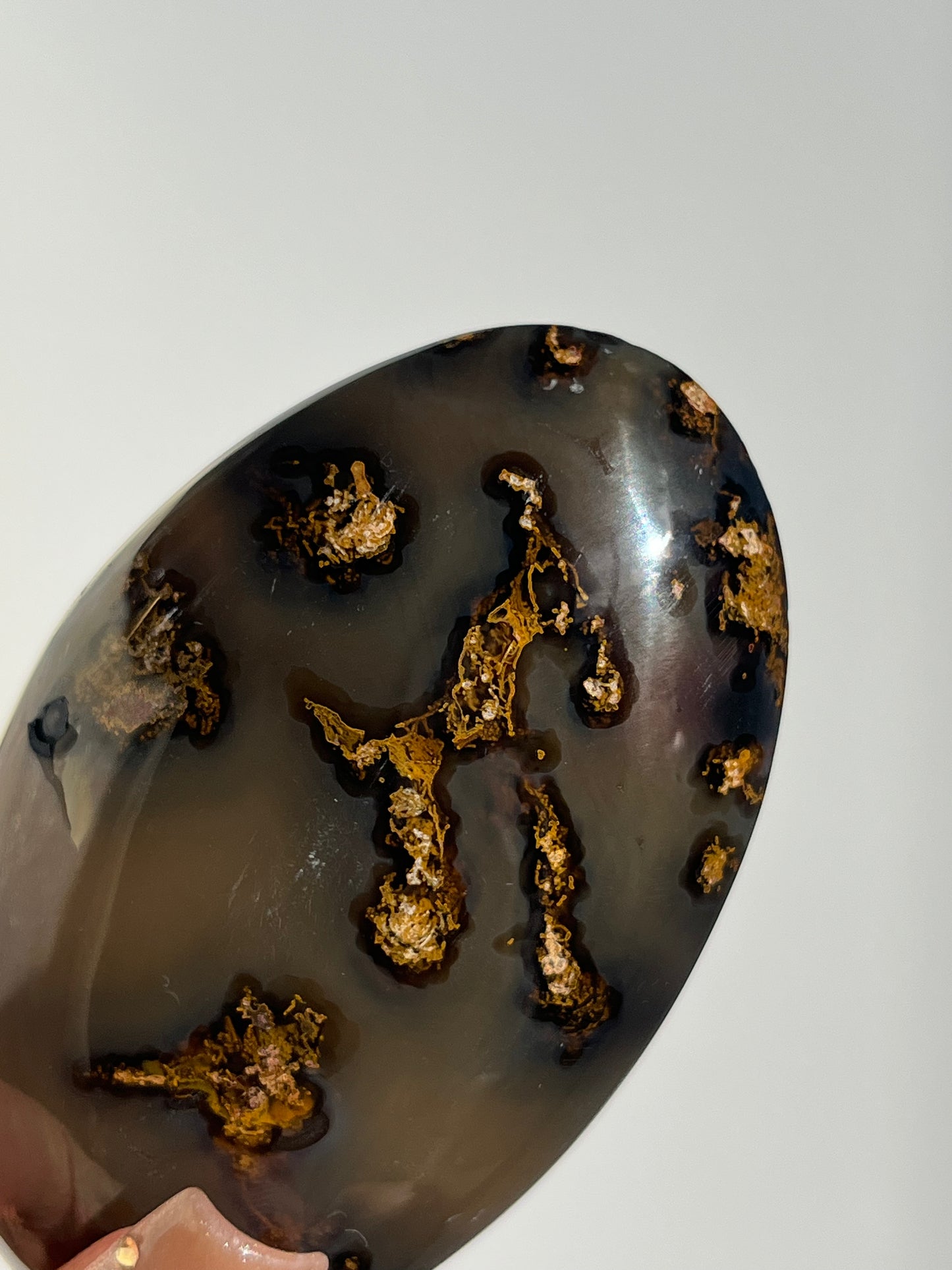 East Indonesian Agate with Golden Moss Palmstone B