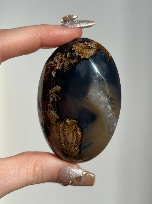 East Indonesian Agate with Golden Moss Palmstone C