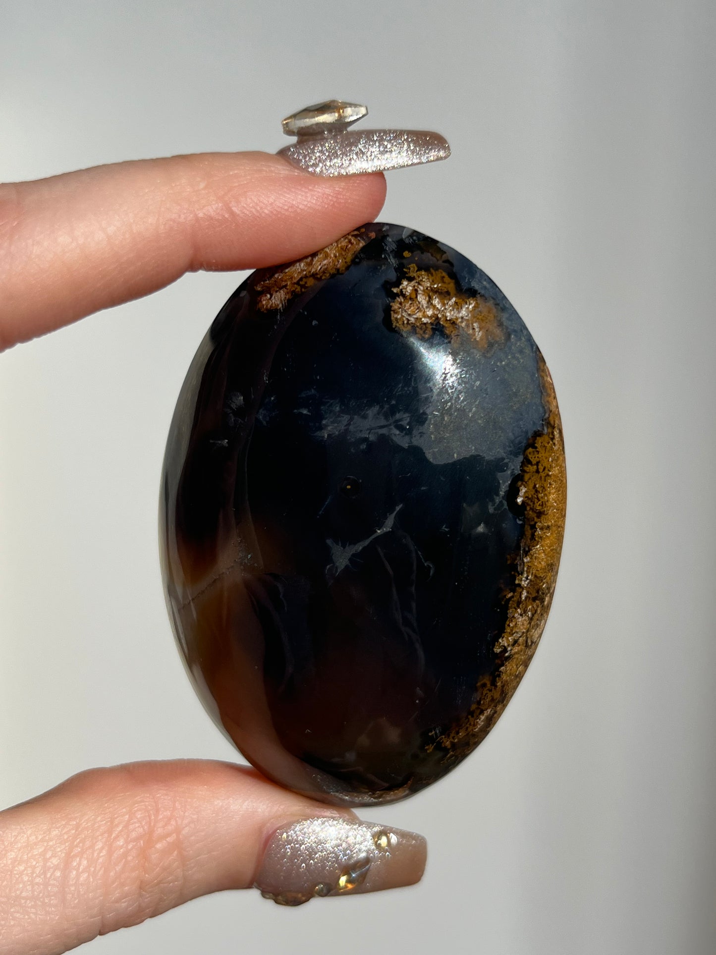 East Indonesian Agate with Golden Moss Palmstone C