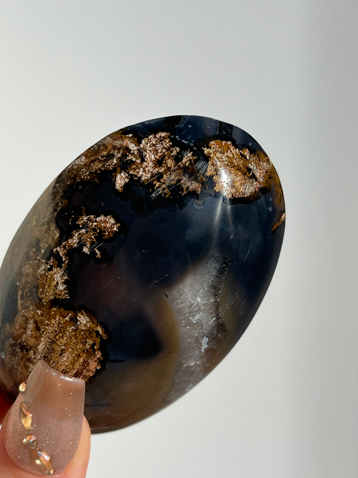 East Indonesian Agate with Golden Moss Palmstone C