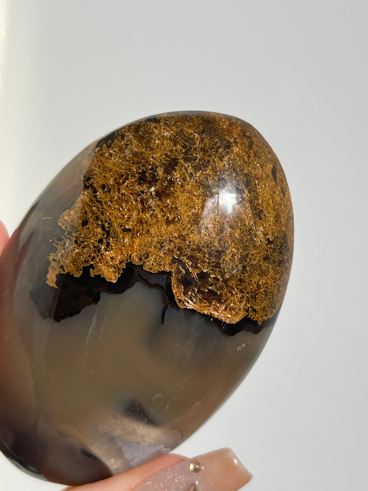 East Indonesian Agate with Golden Moss Palmstone D