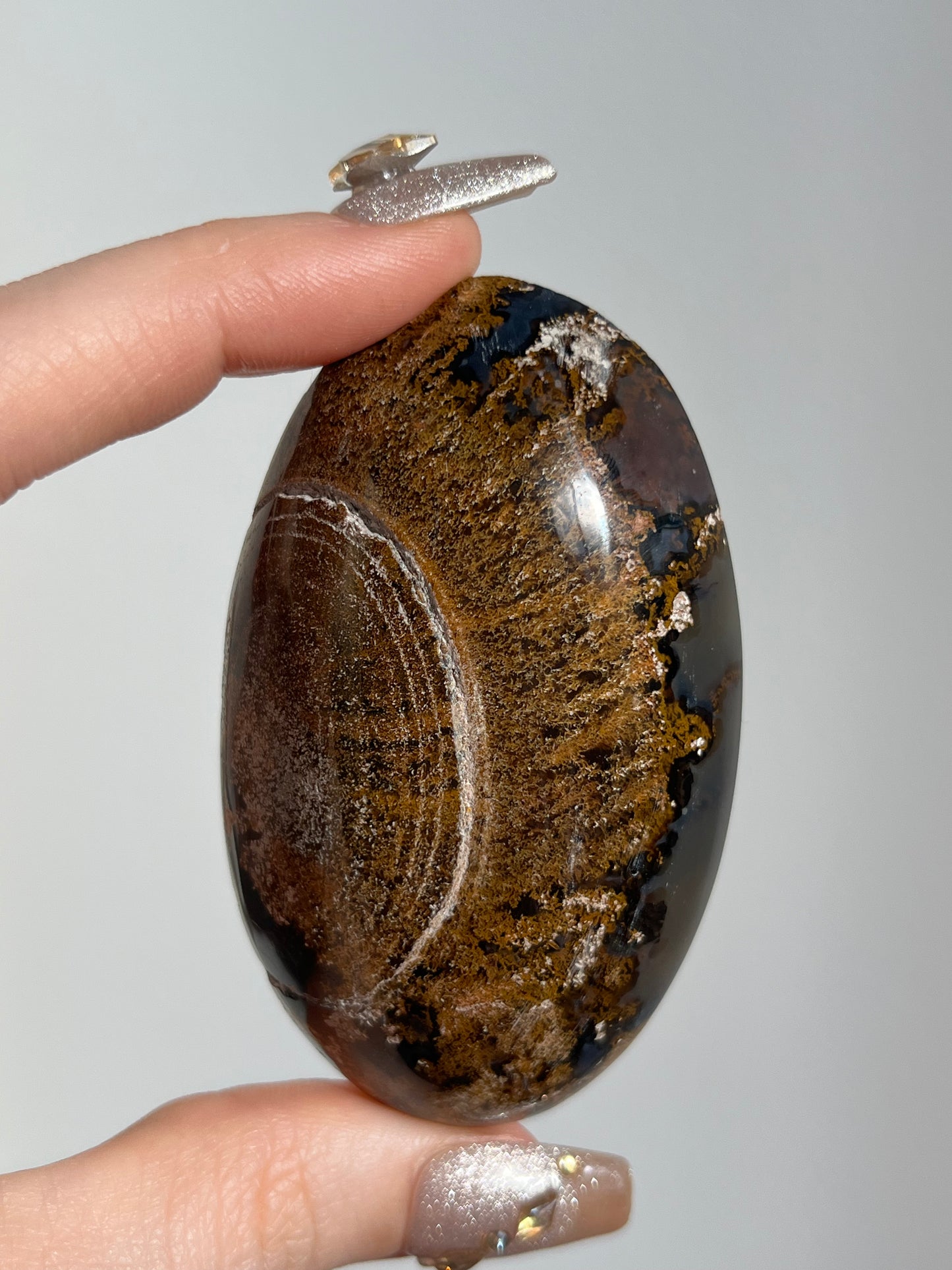 East Indonesian Agate with Golden Moss Palmstone E