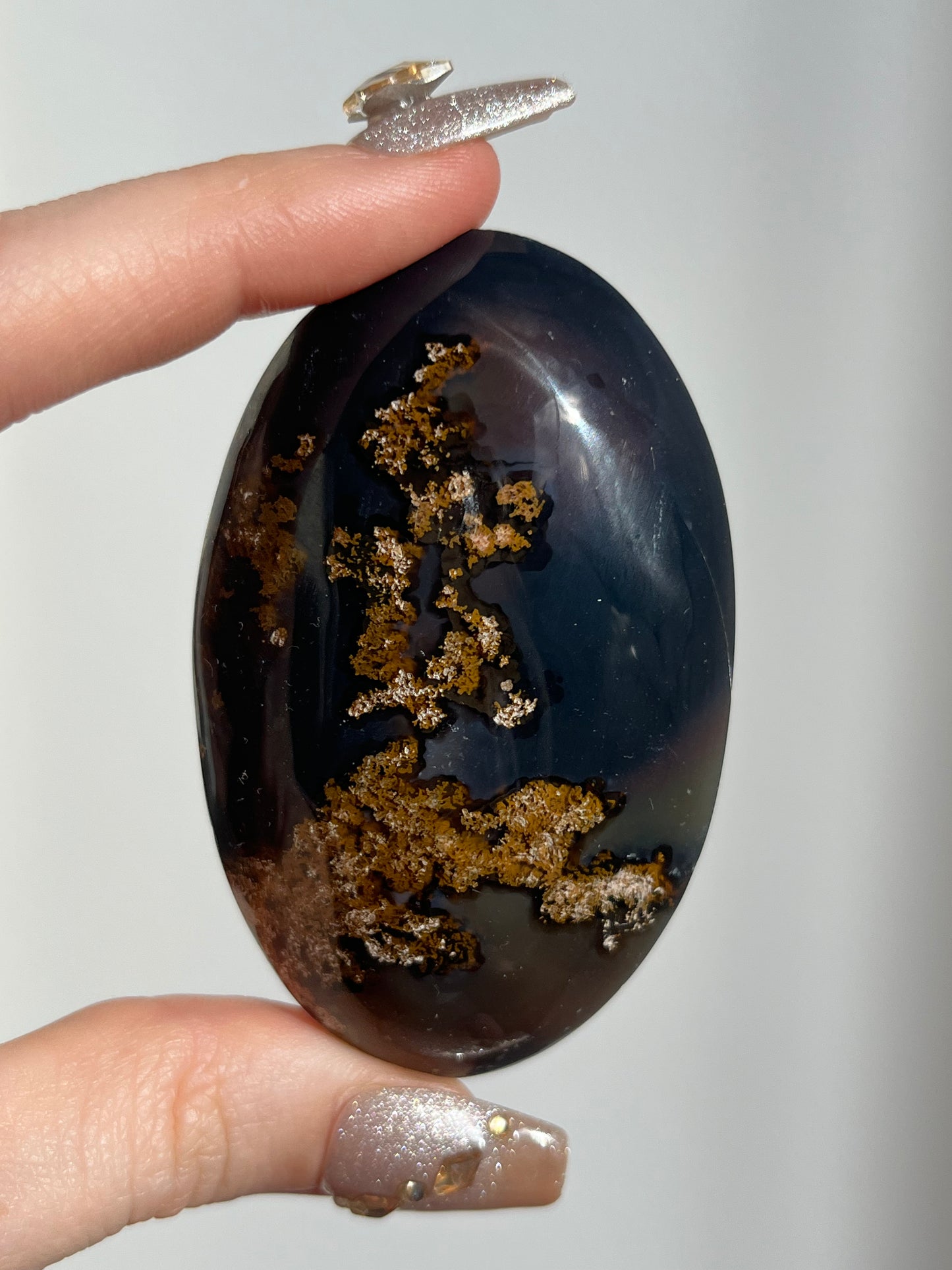 East Indonesian Agate with Golden Moss Palmstone F