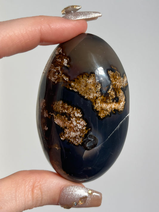 East Indonesian Agate with Golden Moss Palmstone F