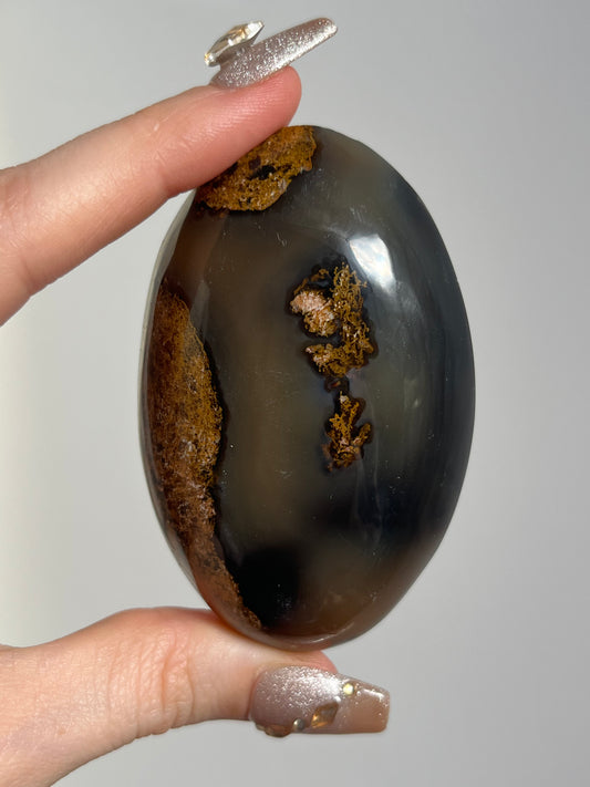 East Indonesian Agate with Golden Moss Palmstone G