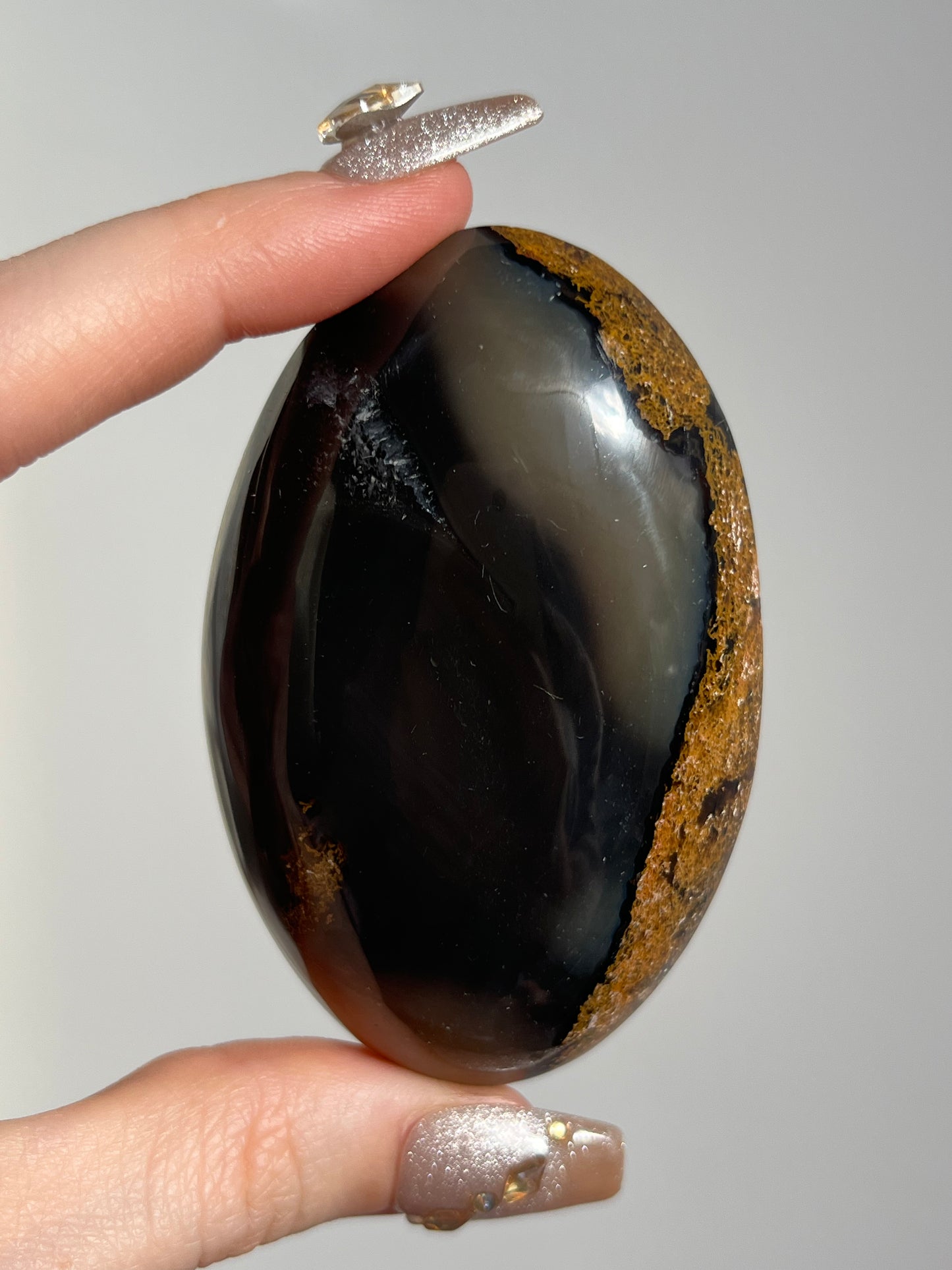 East Indonesian Agate with Golden Moss Palmstone G
