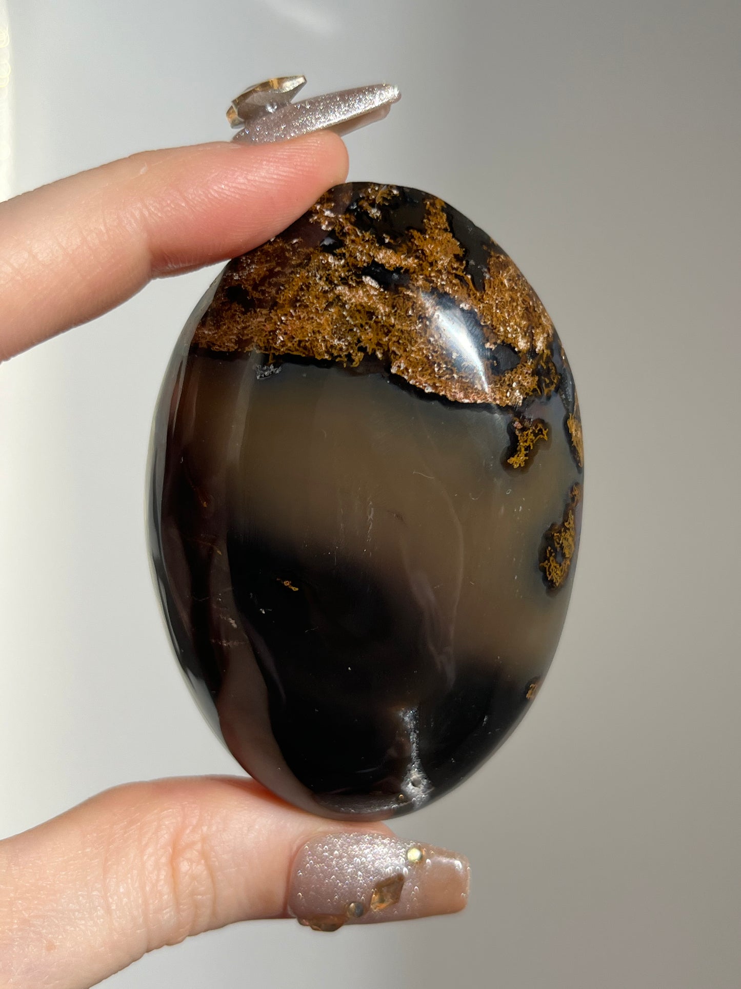 East Indonesian Agate with Golden Moss Palmstone H