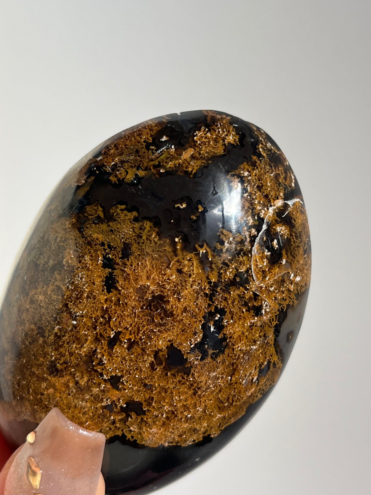 East Indonesian Agate with Golden Moss Palmstone H