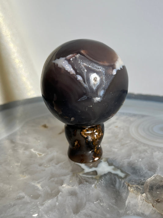 East Indonesian Agate Sphere & Custom Stand
