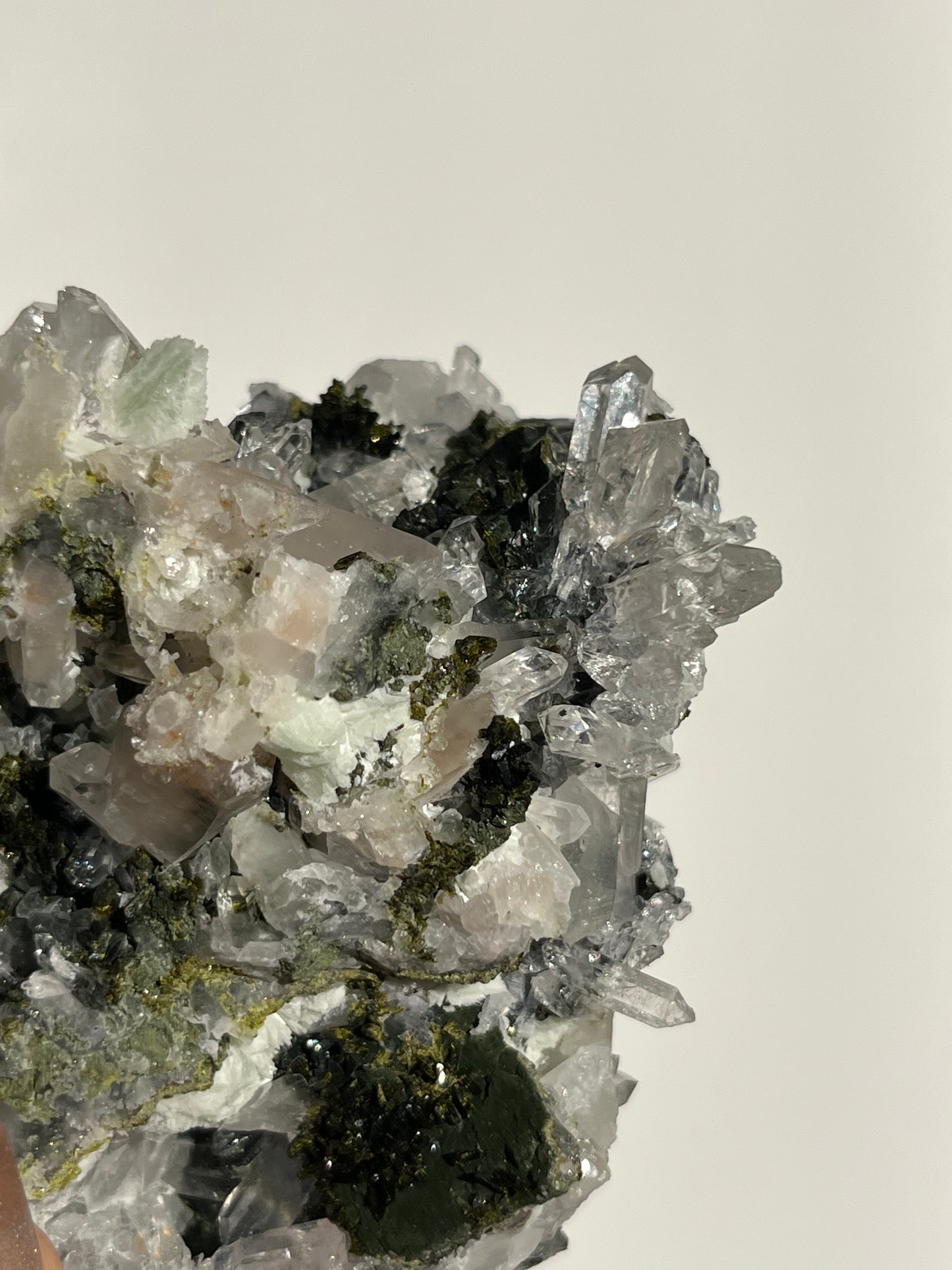 ‘Mist Peak’ Epidote Quartz and Prehnite Specimen A
