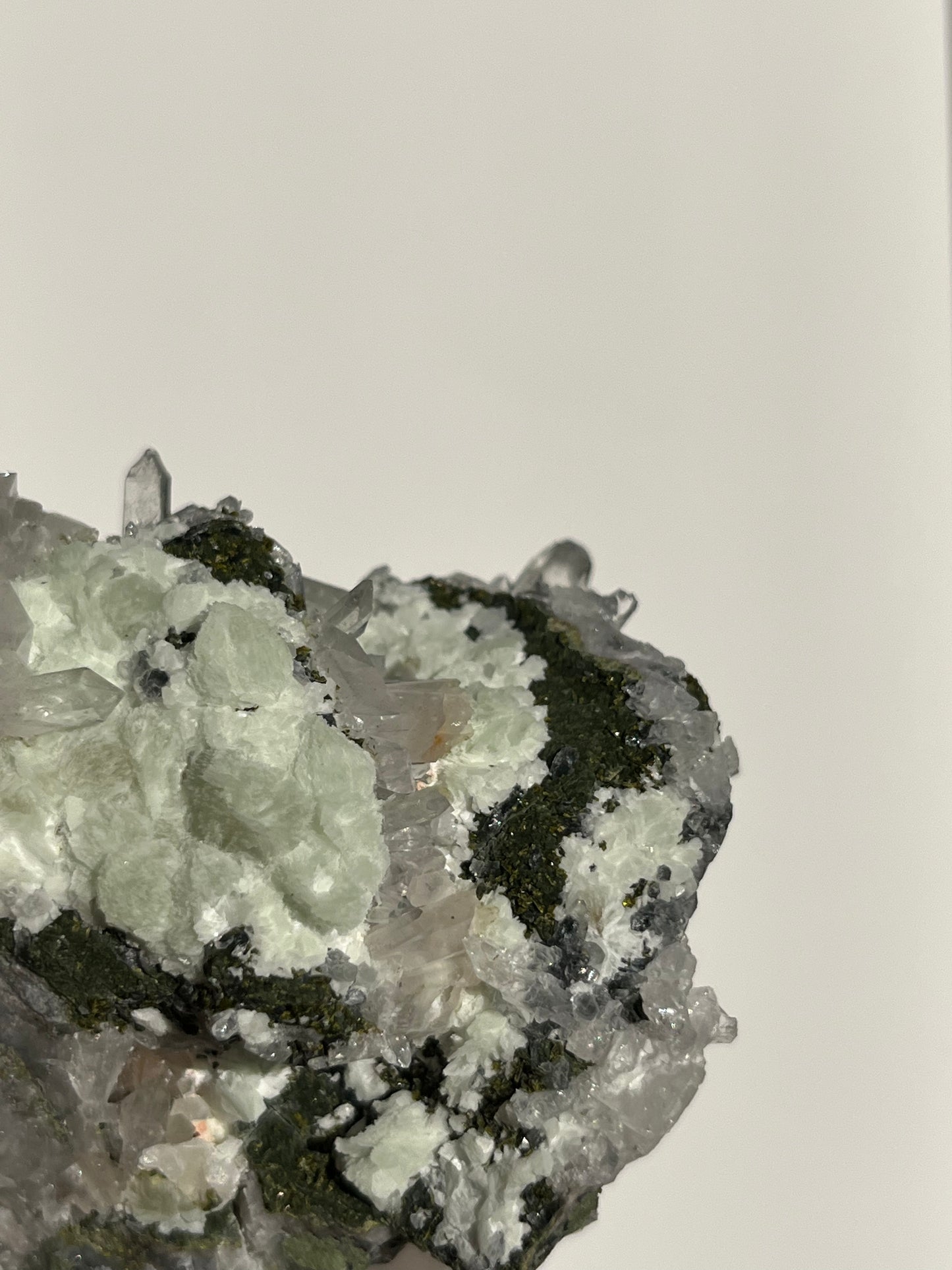 ‘Mist Peak’ Epidote Quartz and Prehnite Specimen A
