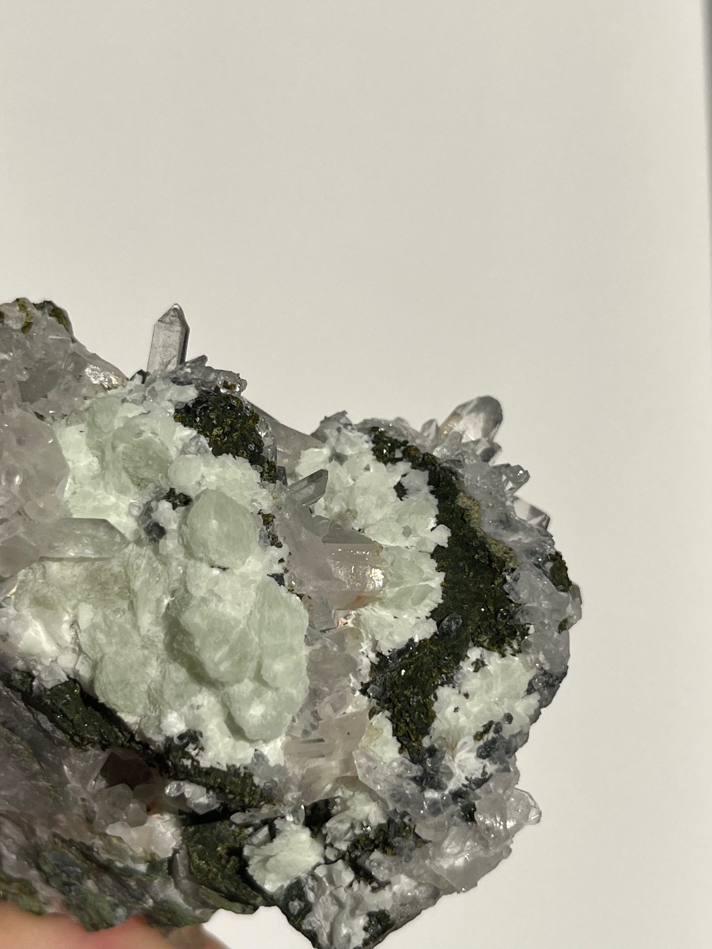 ‘Mist Peak’ Epidote Quartz and Prehnite Specimen A
