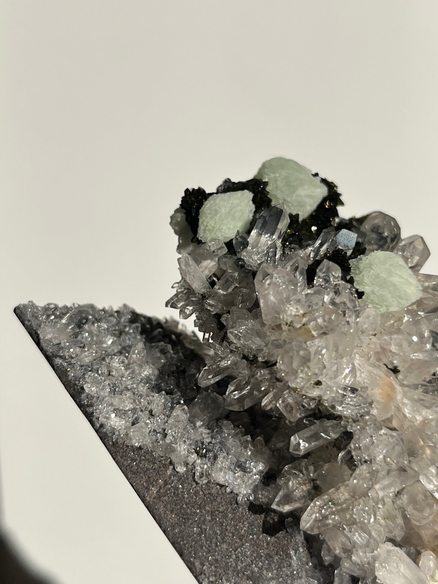‘Moss-Jade Pavillion’ Epidote Quartz and Prehnite Specimen B