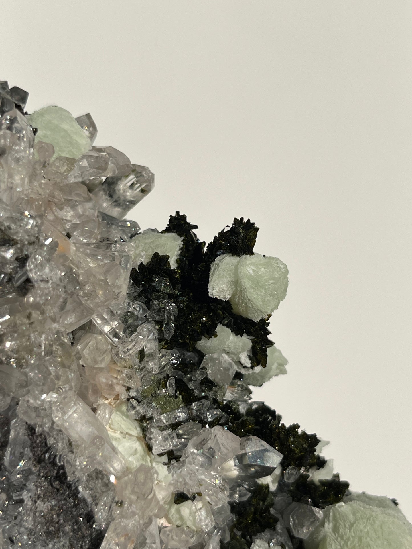 ‘Moss-Jade Pavillion’ Epidote Quartz and Prehnite Specimen B