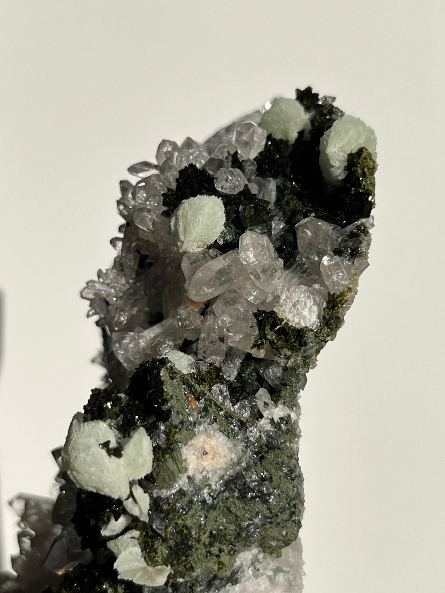 ‘Moss-Jade Pavillion’ Epidote Quartz and Prehnite Specimen B