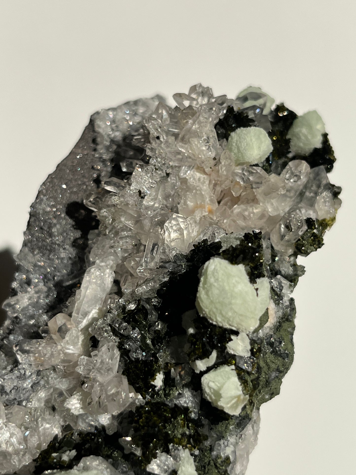 ‘Moss-Jade Pavillion’ Epidote Quartz and Prehnite Specimen B