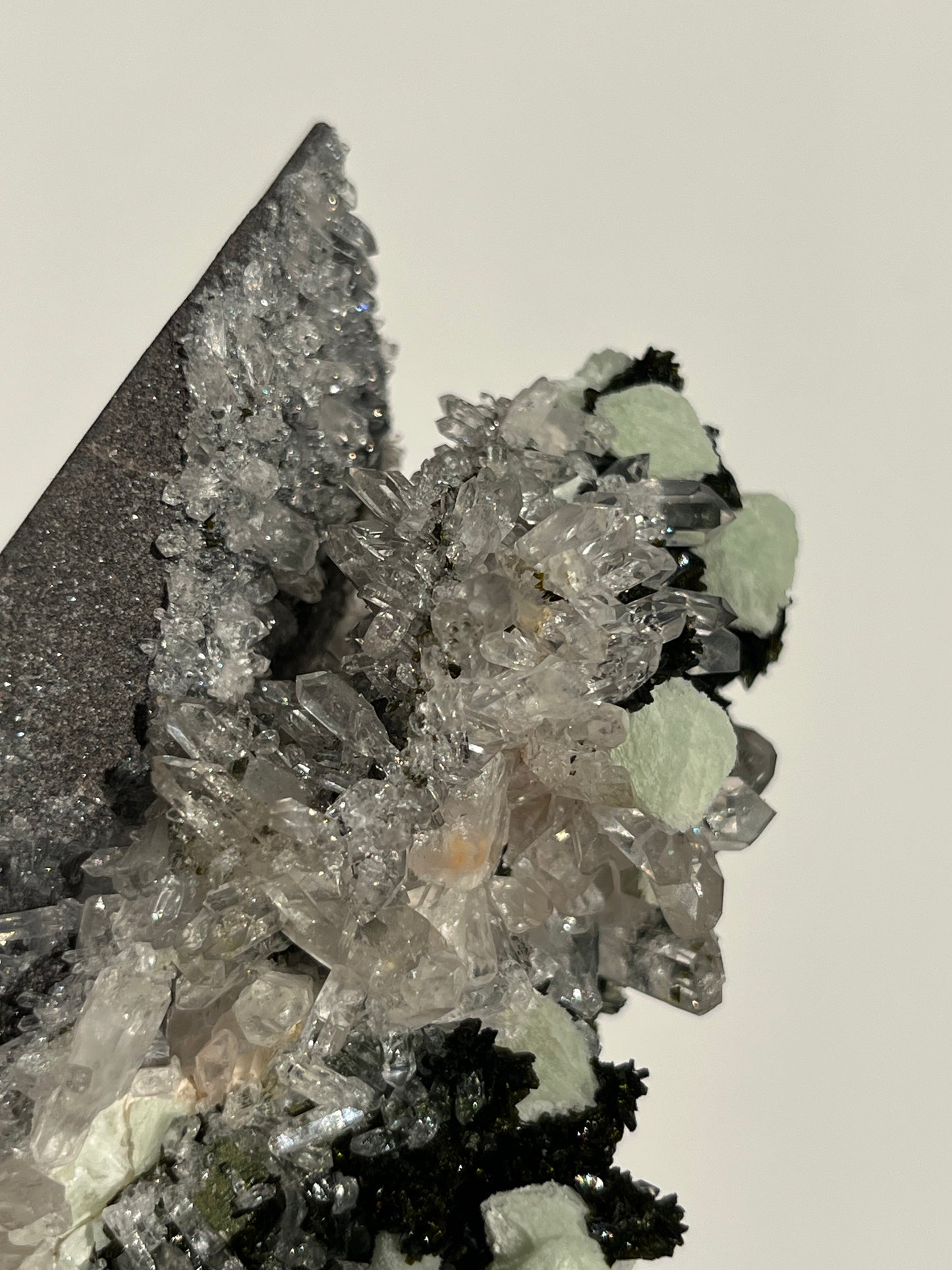 ‘Moss-Jade Pavillion’ Epidote Quartz and Prehnite Specimen B