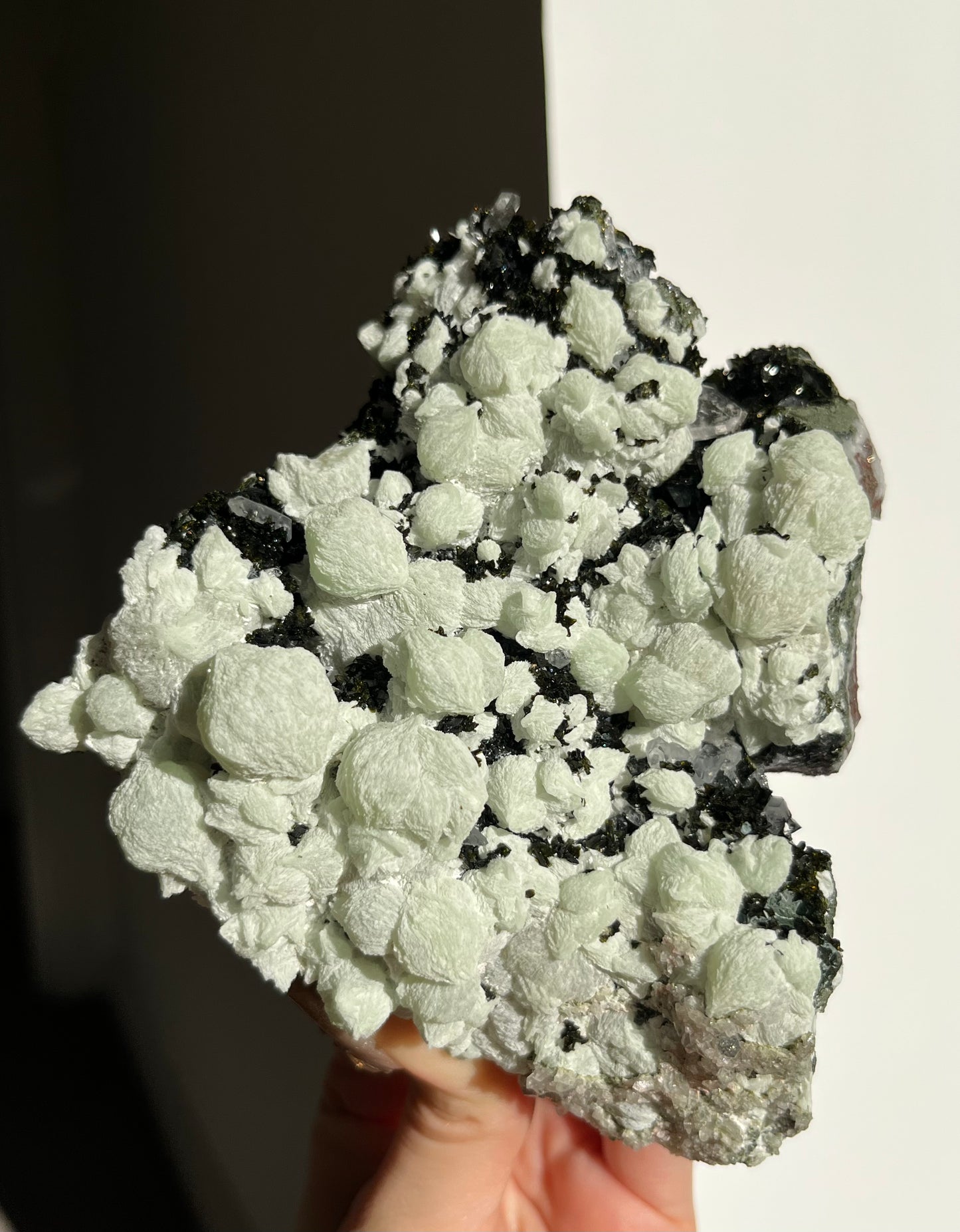 ‘Verdant Garden’ Epidote Quartz and Prehnite Specimen D (Self-Standing)