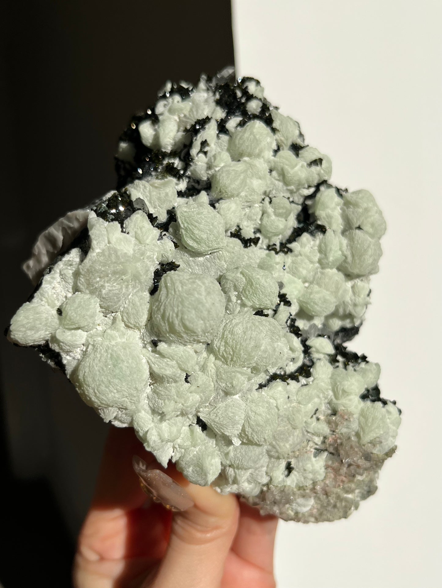 ‘Verdant Garden’ Epidote Quartz and Prehnite Specimen D (Self-Standing)