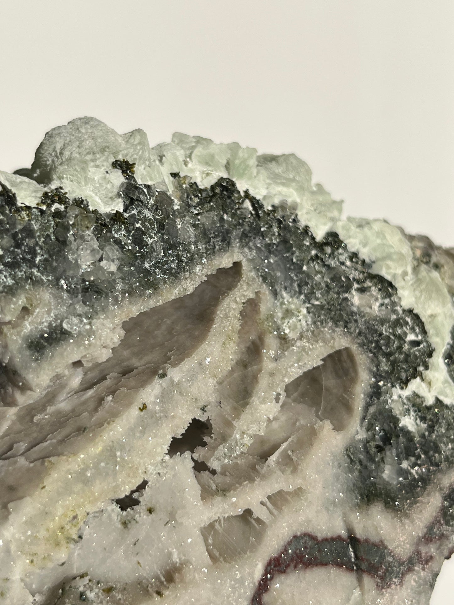 ‘Verdant Garden’ Epidote Quartz and Prehnite Specimen D (Self-Standing)