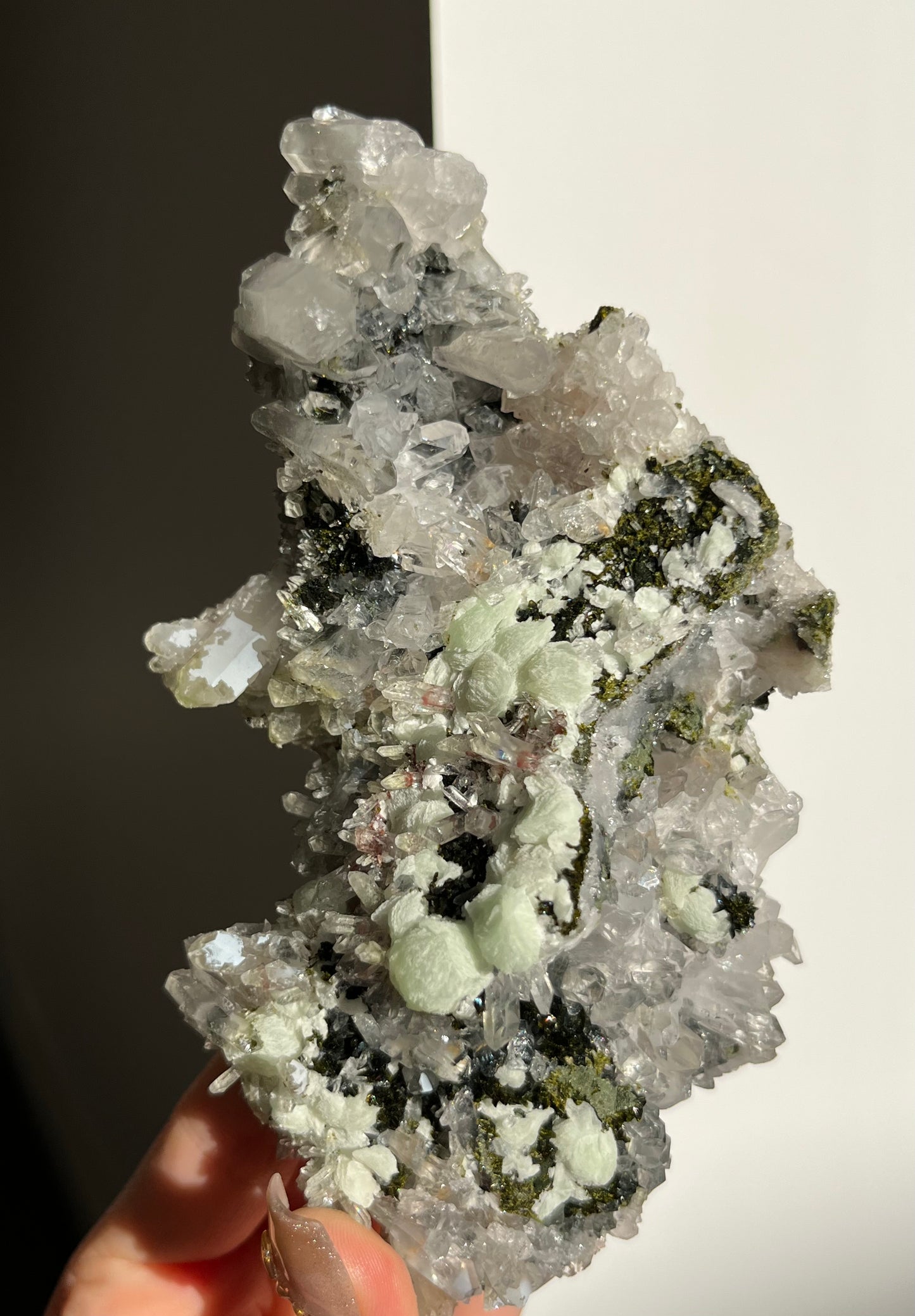 ‘Whispering Pines’ Epidote Quartz and Prehnite Specimen E