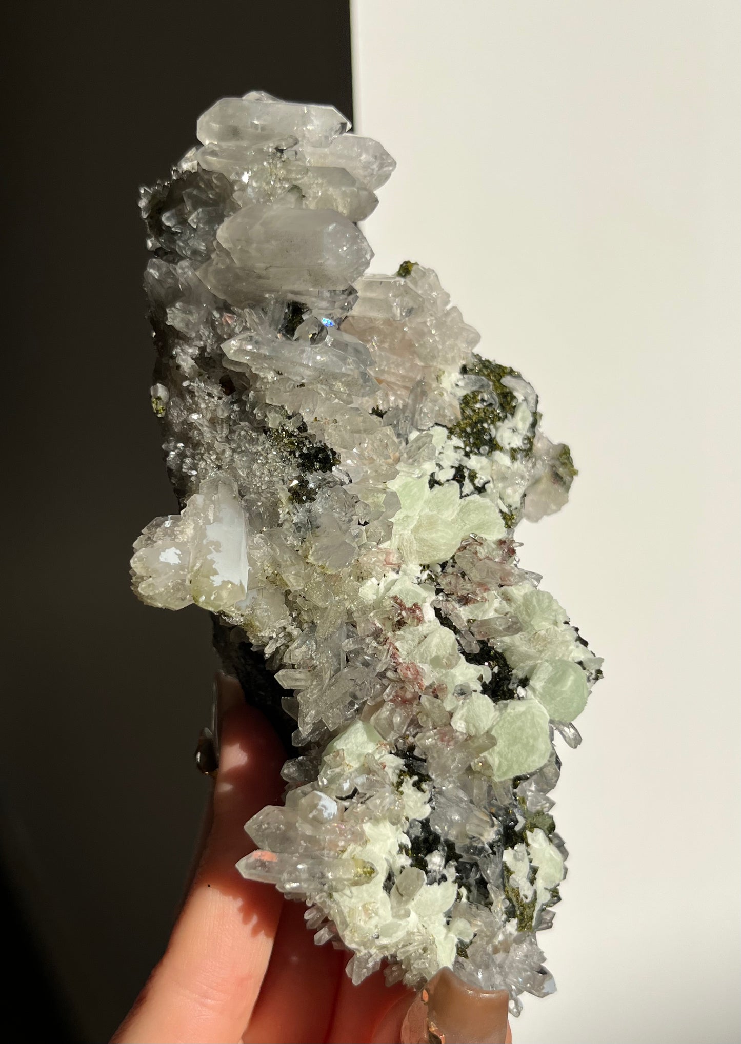 ‘Whispering Pines’ Epidote Quartz and Prehnite Specimen E