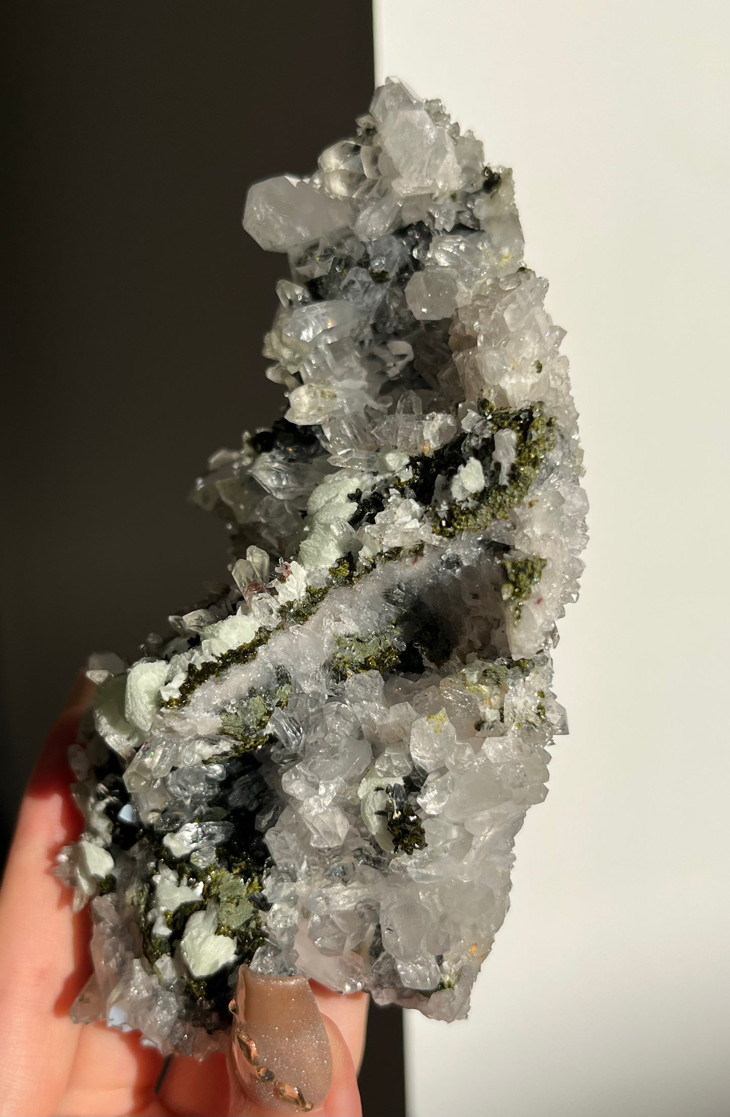 ‘Whispering Pines’ Epidote Quartz and Prehnite Specimen E