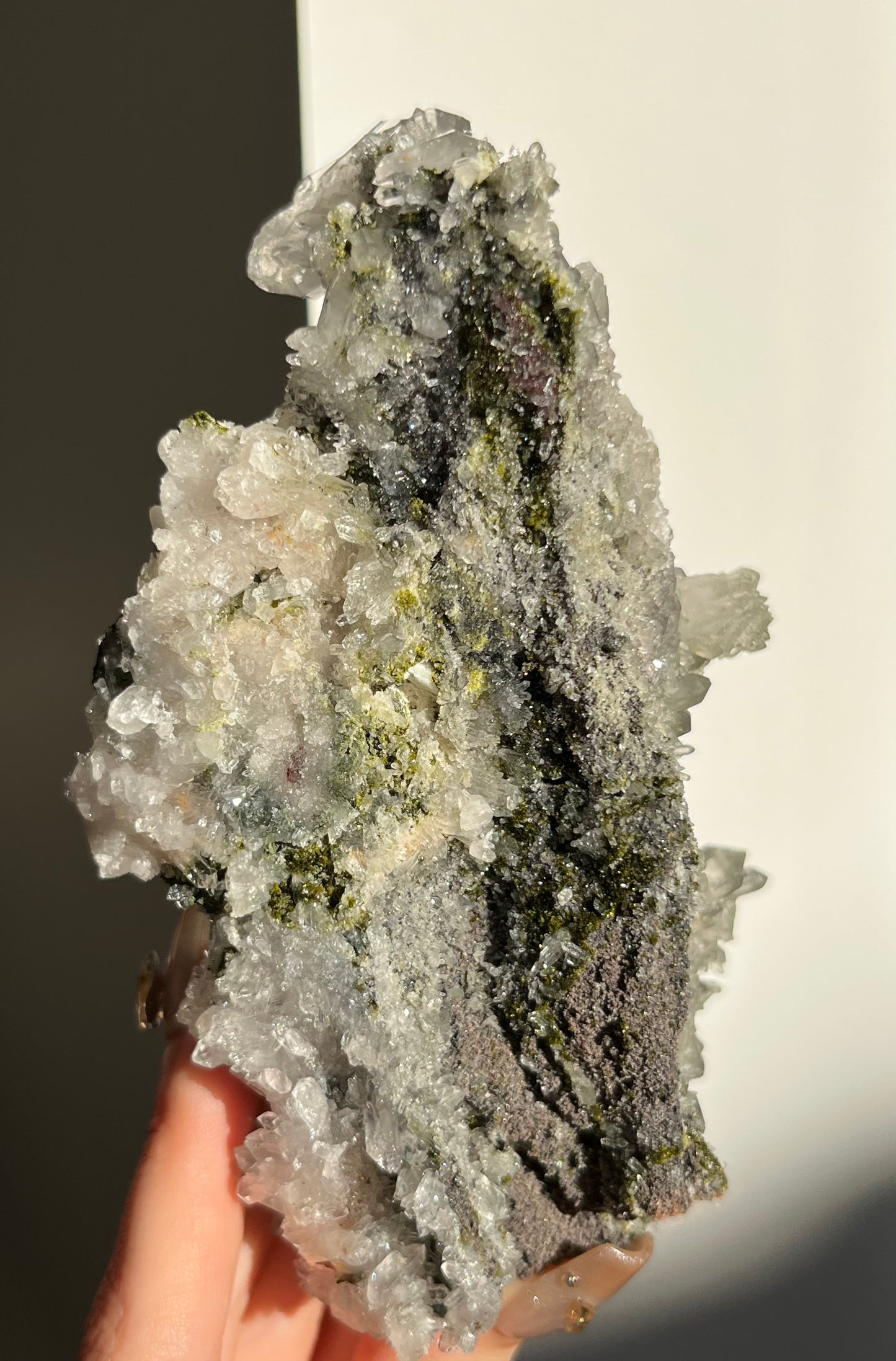 ‘Whispering Pines’ Epidote Quartz and Prehnite Specimen E