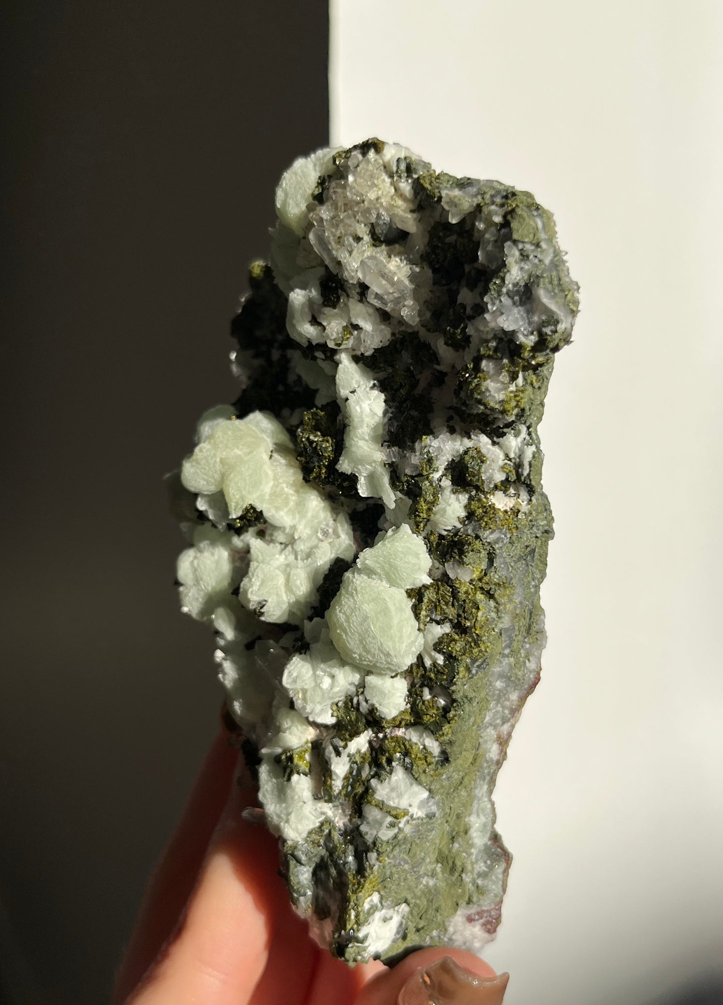 ‘Veil of Celadon’ Epidote Quartz and Prehnite Specimen F