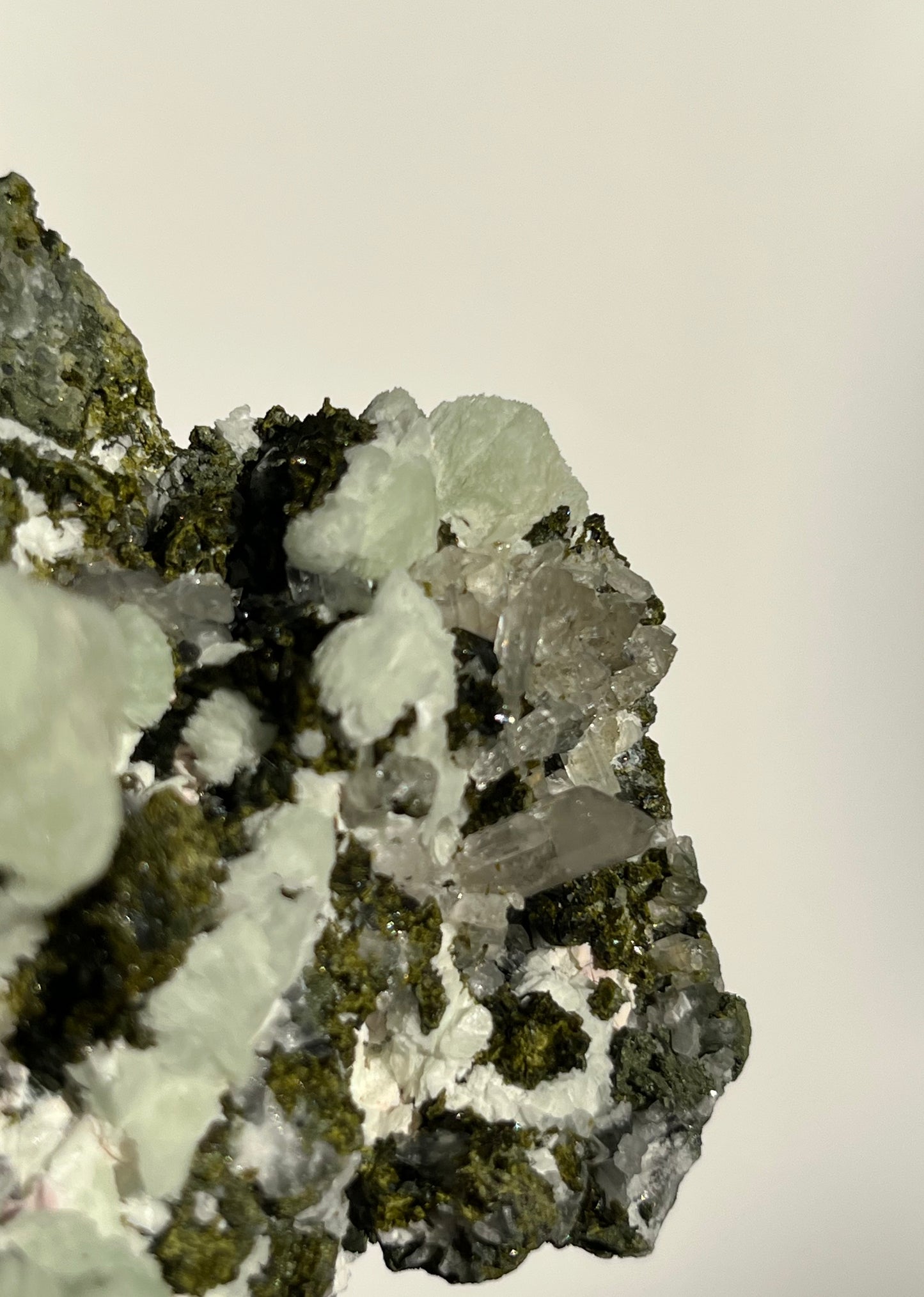 ‘Veil of Celadon’ Epidote Quartz and Prehnite Specimen F