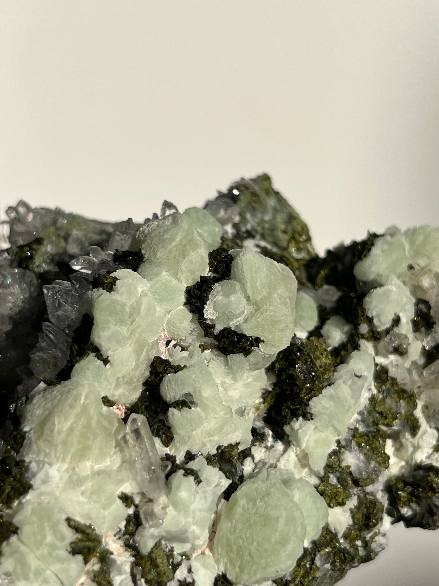 ‘Veil of Celadon’ Epidote Quartz and Prehnite Specimen F
