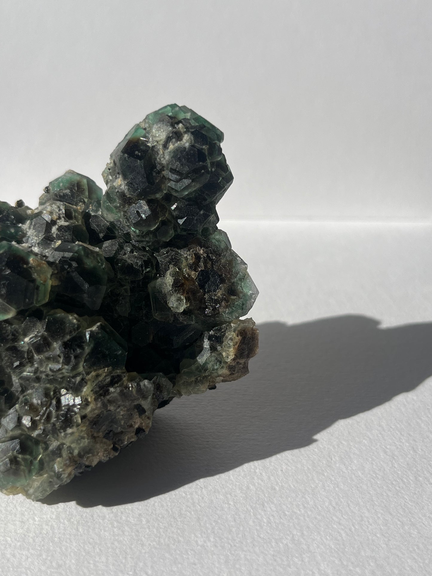Green Erongo Fluorite with, Black Tourmaline & UV Reactive Hyalite Opal Specimen