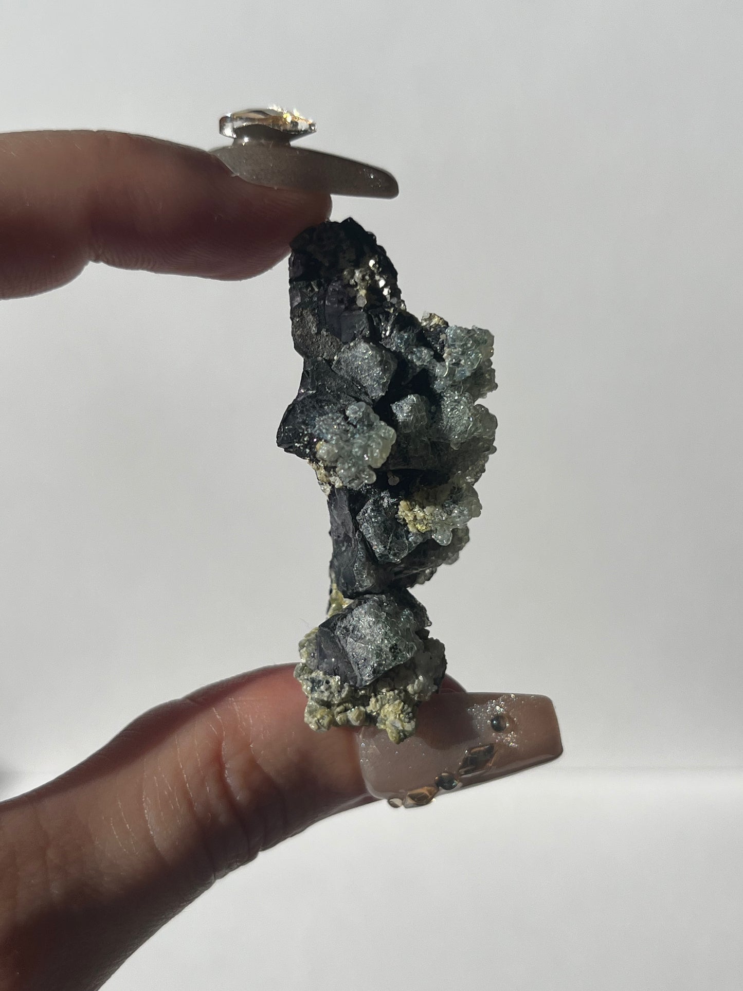 Purple Erongo Fluorite with Muscovite and UV Reactive Hyalite Opal Specimen