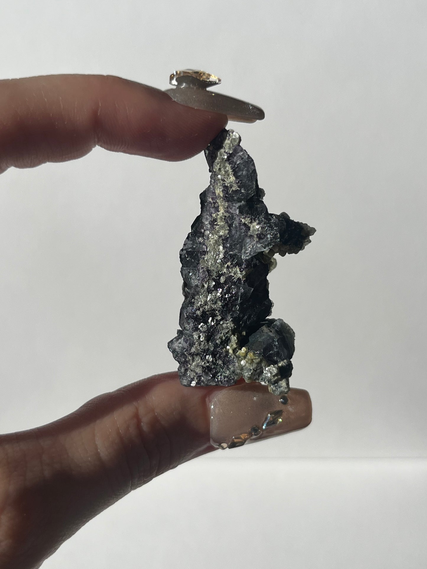 Purple Erongo Fluorite with Muscovite and UV Reactive Hyalite Opal Specimen